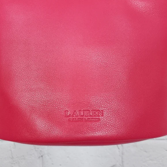 RALPH LAUREN Emmy Medium Nappa Leather Pink Bucket Crossbody - Picture 4 of 16